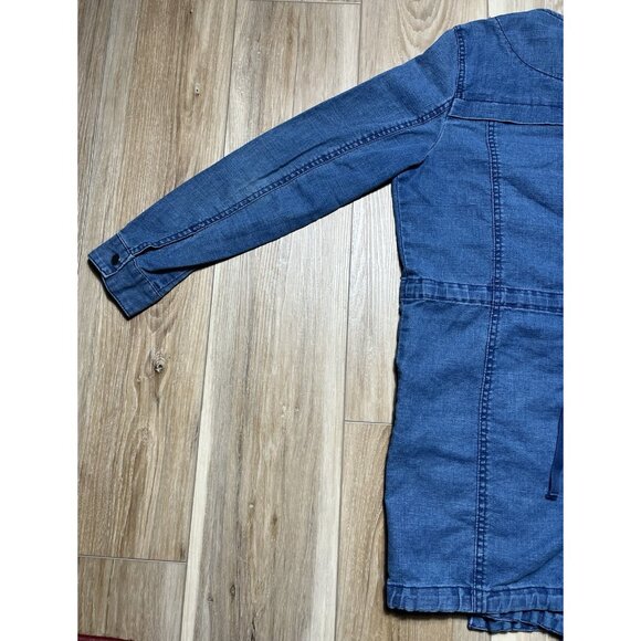 Hei Hei Anthropologie Open Front Linen Chambray Denim Jacket - Women Size XS - Picture 14 of 16